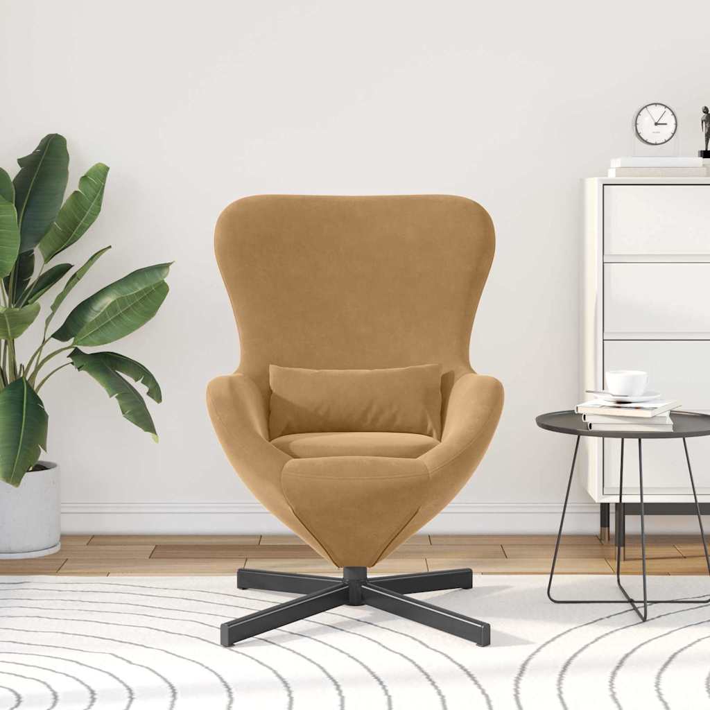 Fauteuil œuf Marron Velours