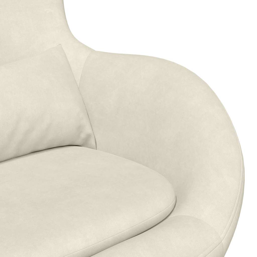 Fauteuil œuf Crème Velours