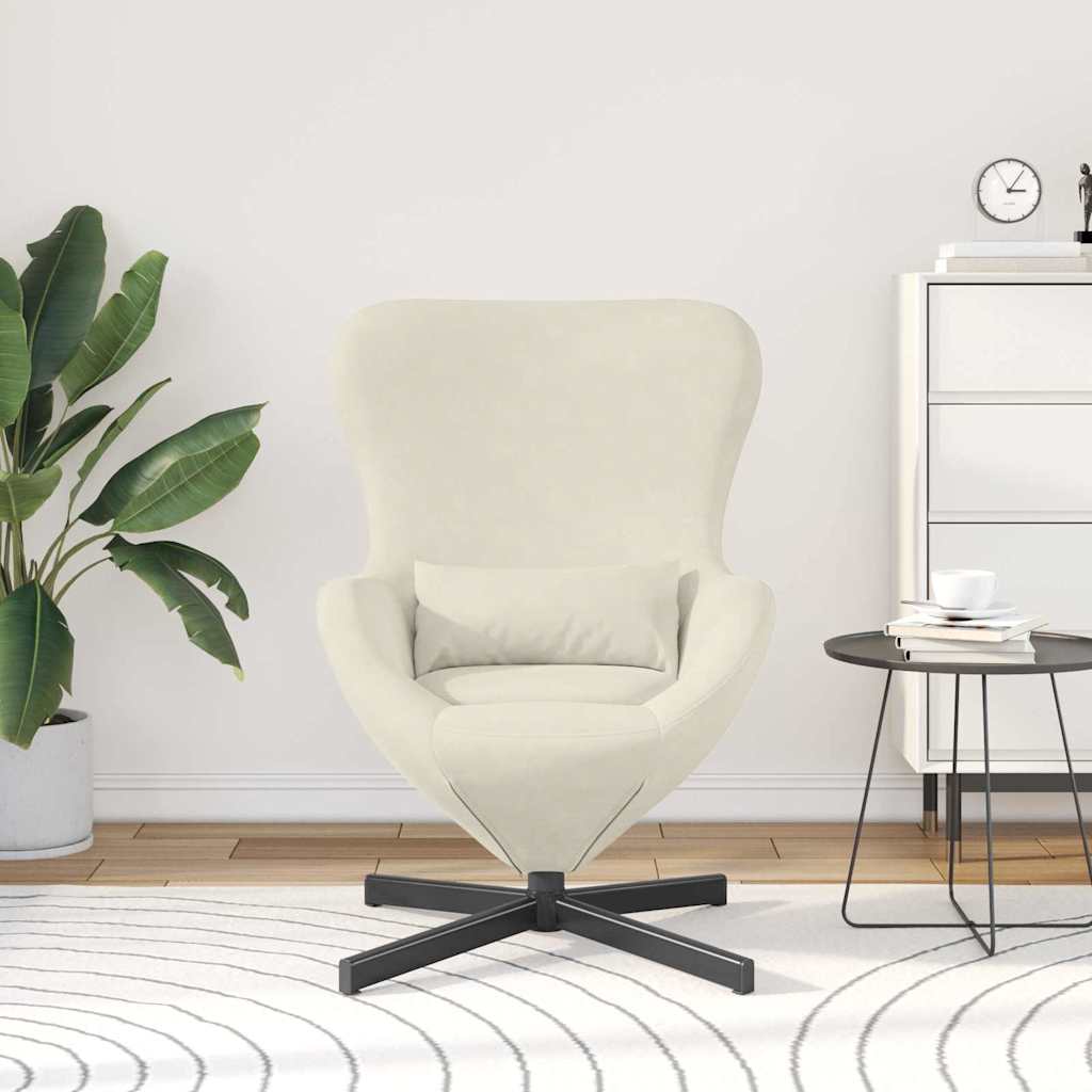 Fauteuil œuf Crème Velours