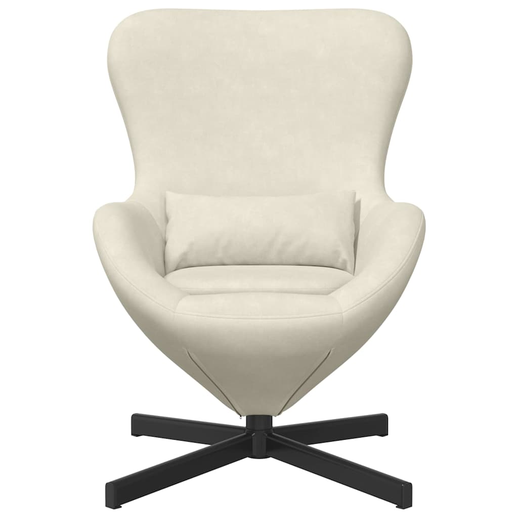 Fauteuil œuf Crème Velours