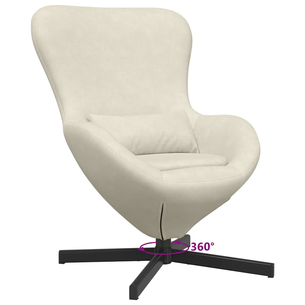 Fauteuil œuf Crème Velours
