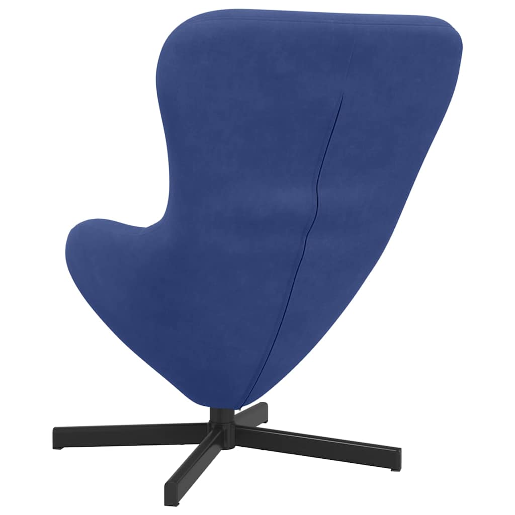 Fauteuil œuf Bleu police Velours
