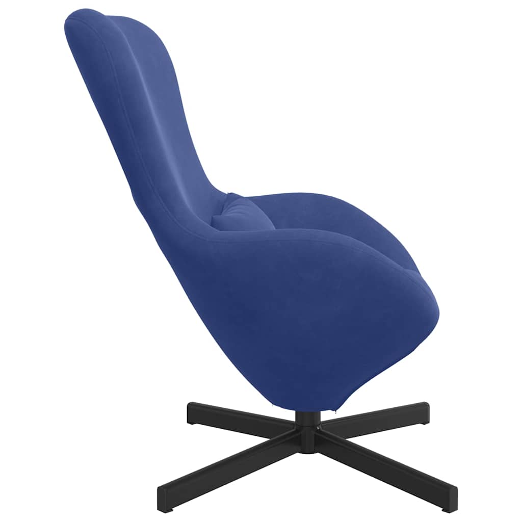 Fauteuil œuf Bleu police Velours
