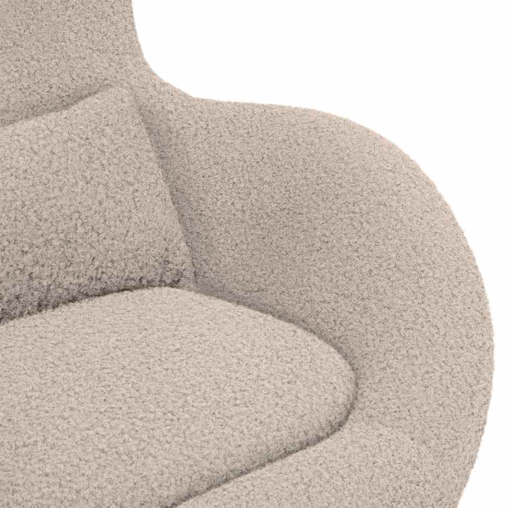 Fauteuil œuf Gris clair Tissu ressemblant à de la laine bouclée