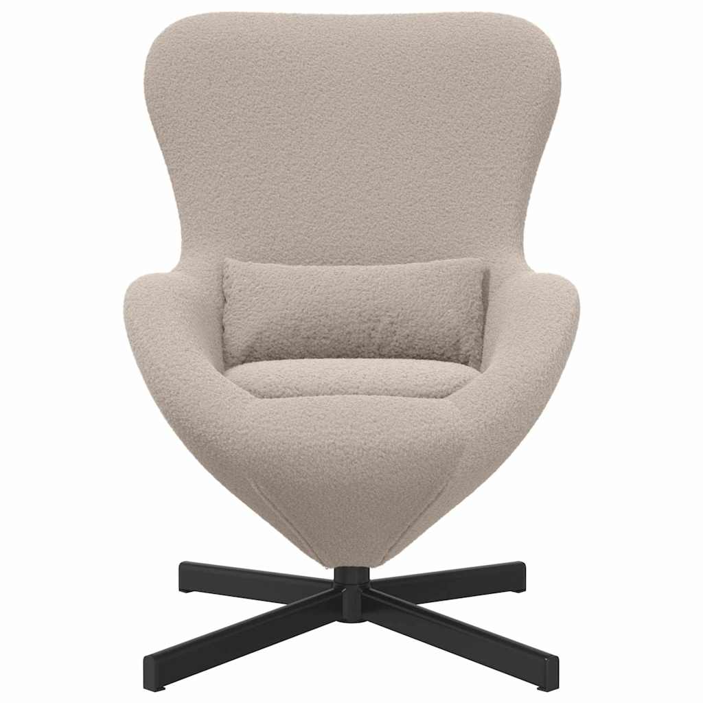 Fauteuil œuf Gris clair Tissu ressemblant à de la laine bouclée