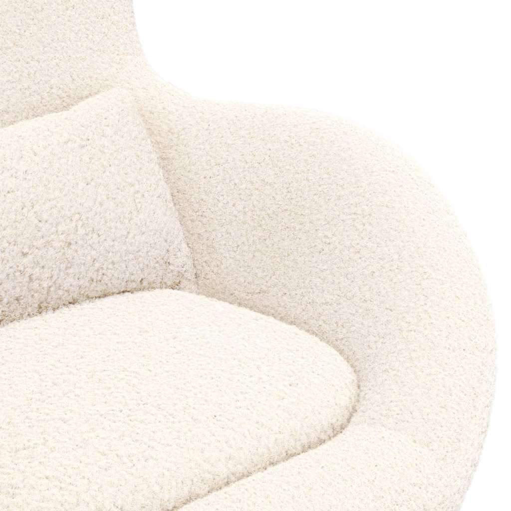 Fauteuil œuf Crème Tissu ressemblant à de la laine bouclée