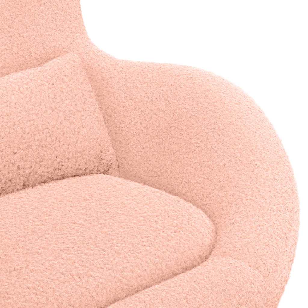 Fauteuil œuf Rose Tissu ressemblant à de la laine bouclée