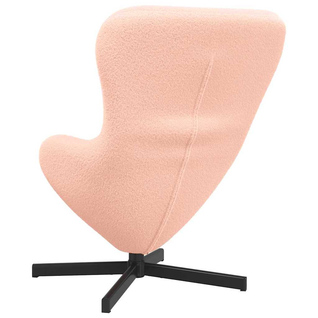 Fauteuil œuf Rose Tissu ressemblant à de la laine bouclée