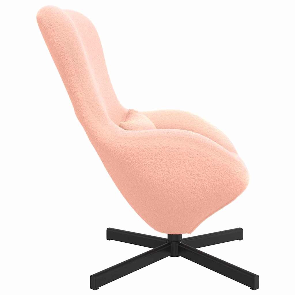 Fauteuil œuf Rose Tissu ressemblant à de la laine bouclée