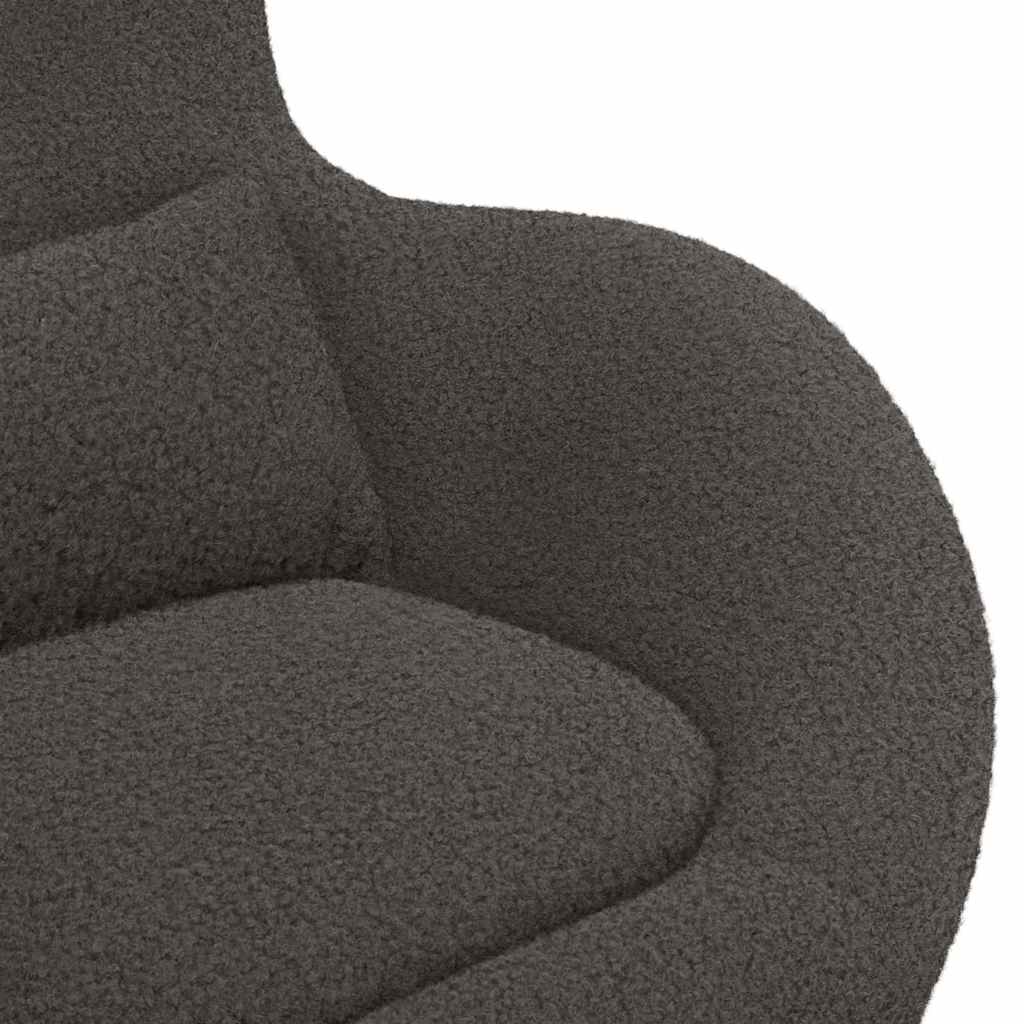 Fauteuil œuf Gris foncé Tissu ressemblant à de la laine bouclée