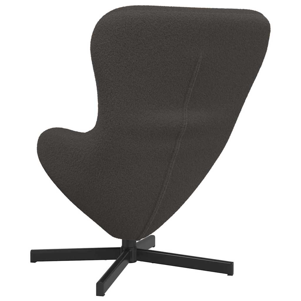 Fauteuil œuf Gris foncé Tissu ressemblant à de la laine bouclée