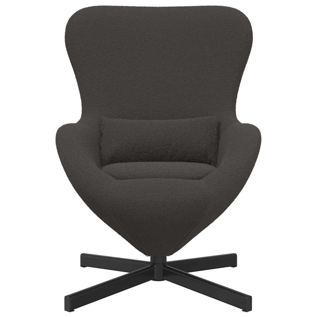 Fauteuil œuf Gris foncé Tissu ressemblant à de la laine bouclée