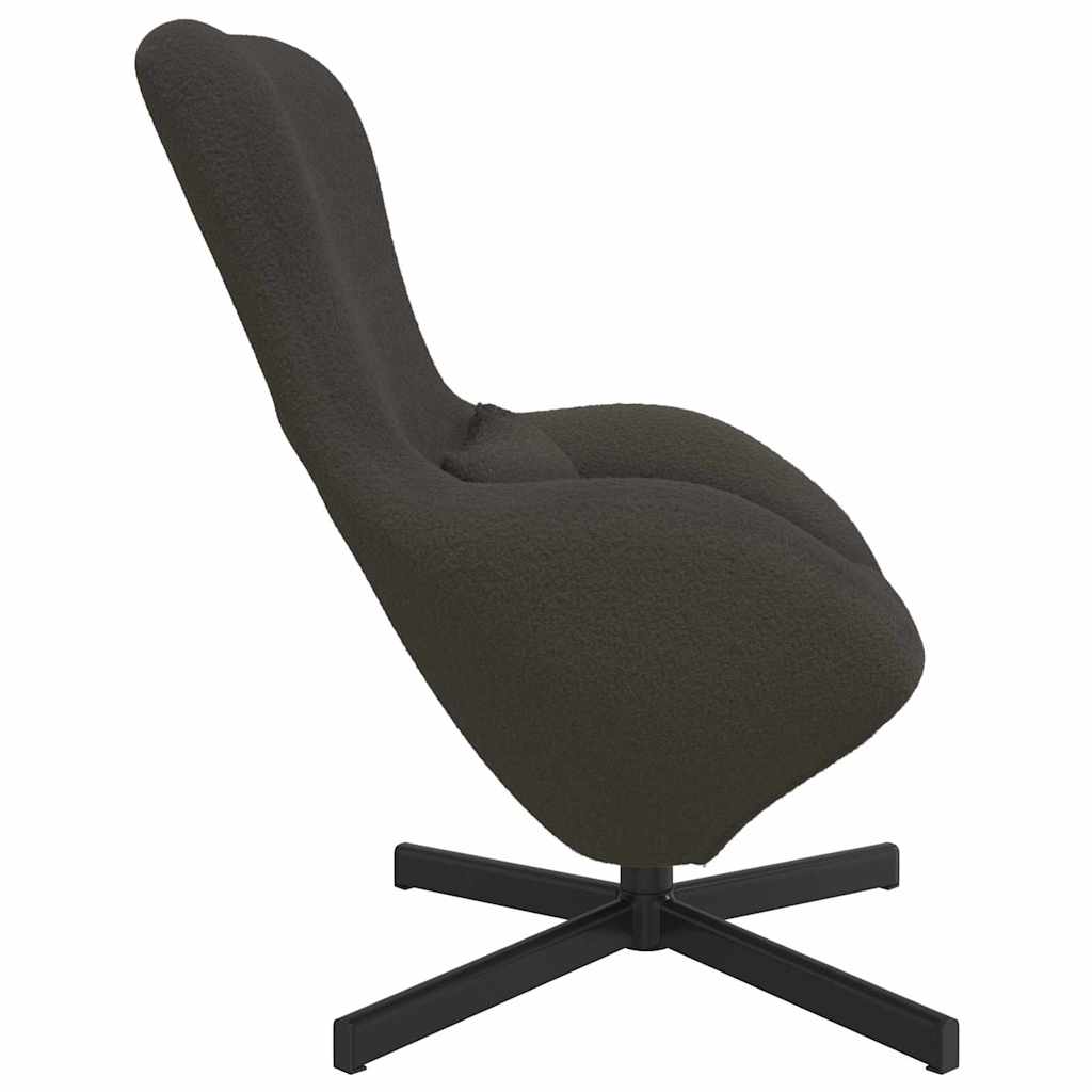 Fauteuil œuf Gris foncé Tissu ressemblant à de la laine bouclée