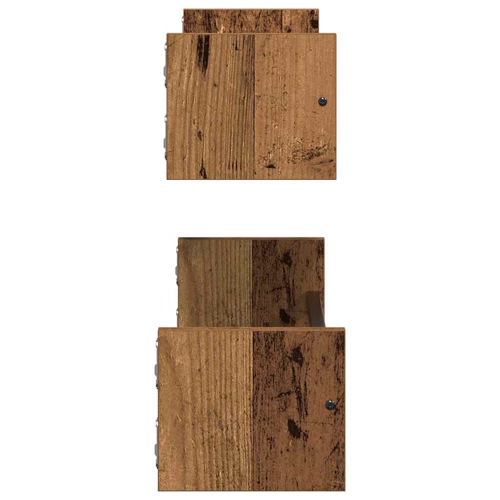 Étagère Murale avec étagère 2 pcs Bois ancien 60 x 16 x 14 cm