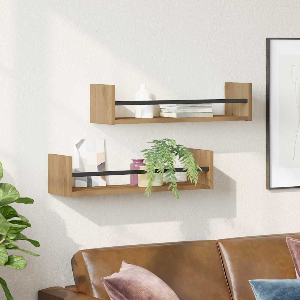 Étagère Murale 2 pcs chêne artisanal 60 x 16 x 14 cm