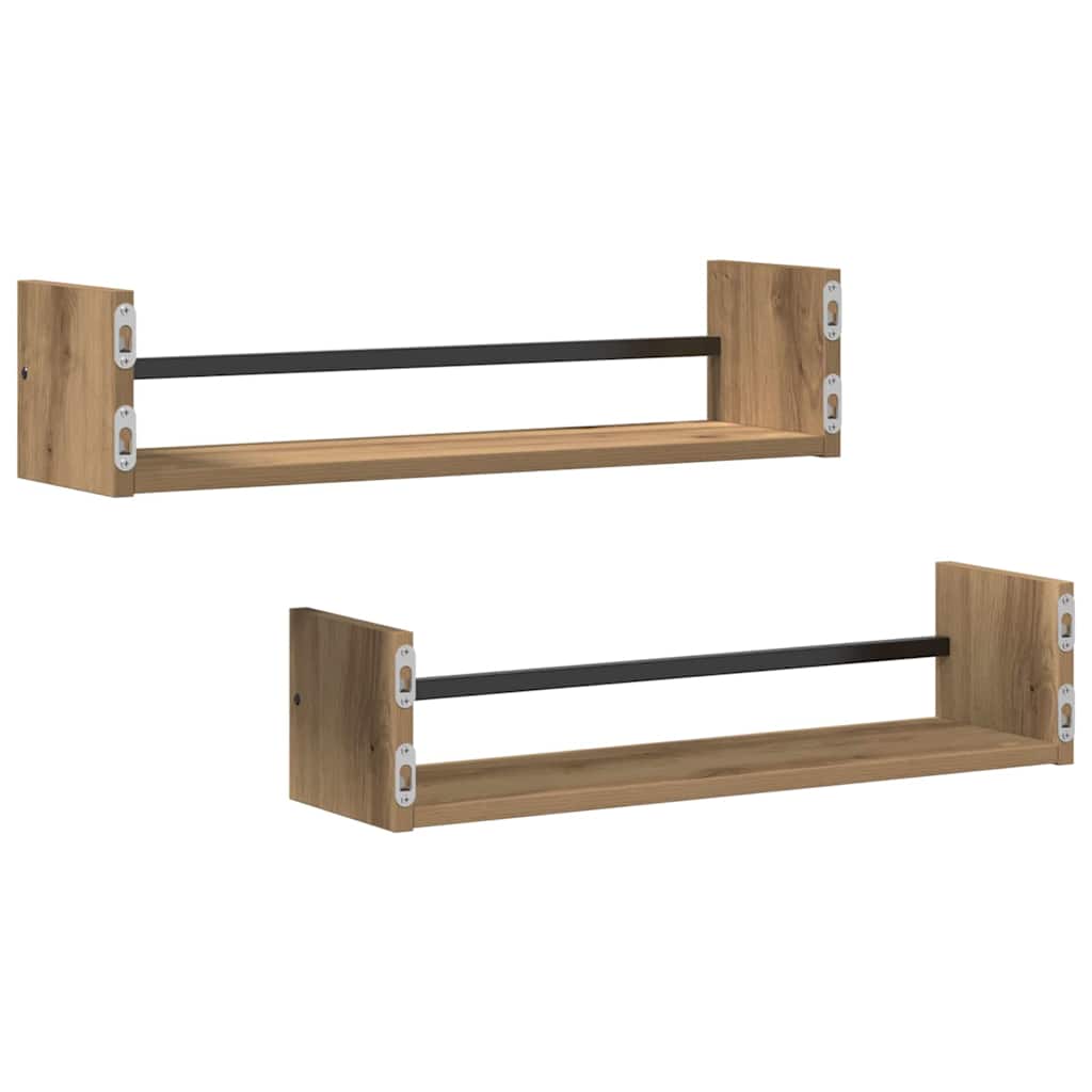 Étagère Murale 2 pcs chêne artisanal 60 x 16 x 14 cm