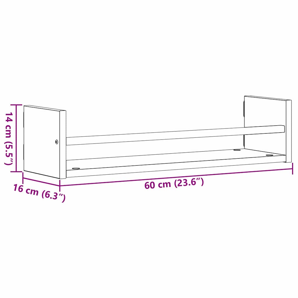 Étagère Murale 2 pcs chêne artisanal 60 x 16 x 14 cm