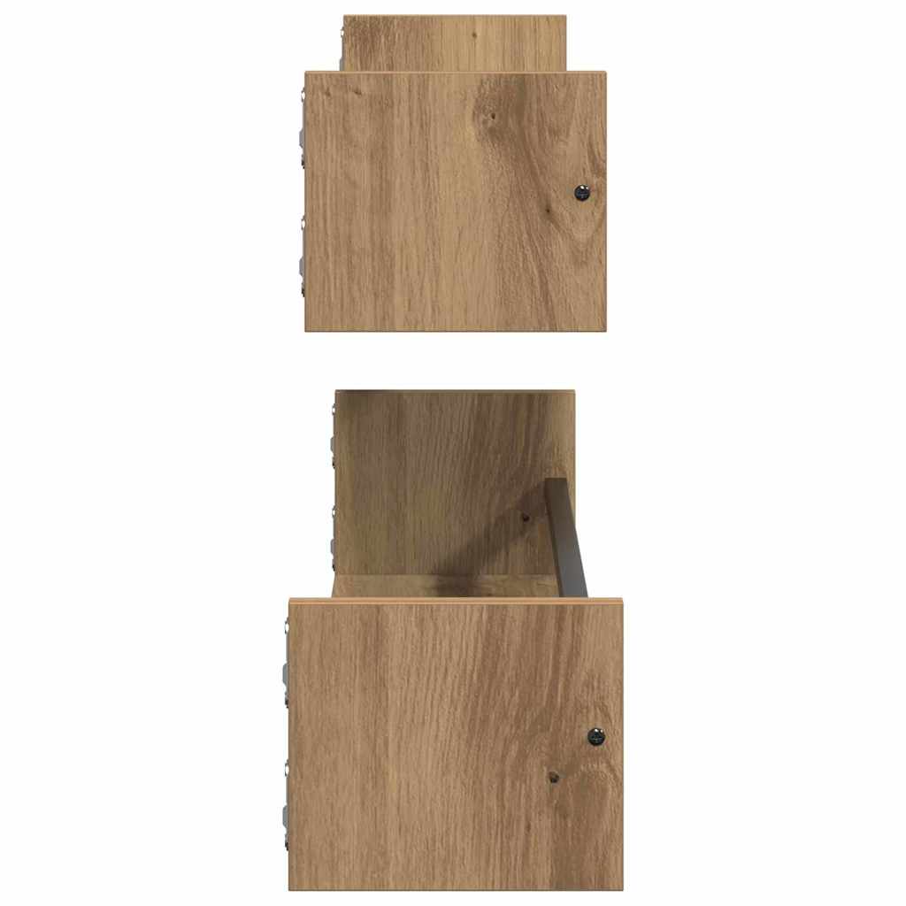 Étagère Murale 2 pcs chêne artisanal 80 x 16 x 14 cm