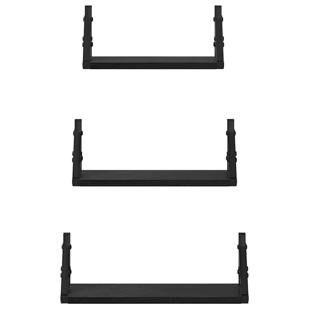 Ensemble d'étagères murales 3 pcs Chêne noir 37 x 12 x 13 cm