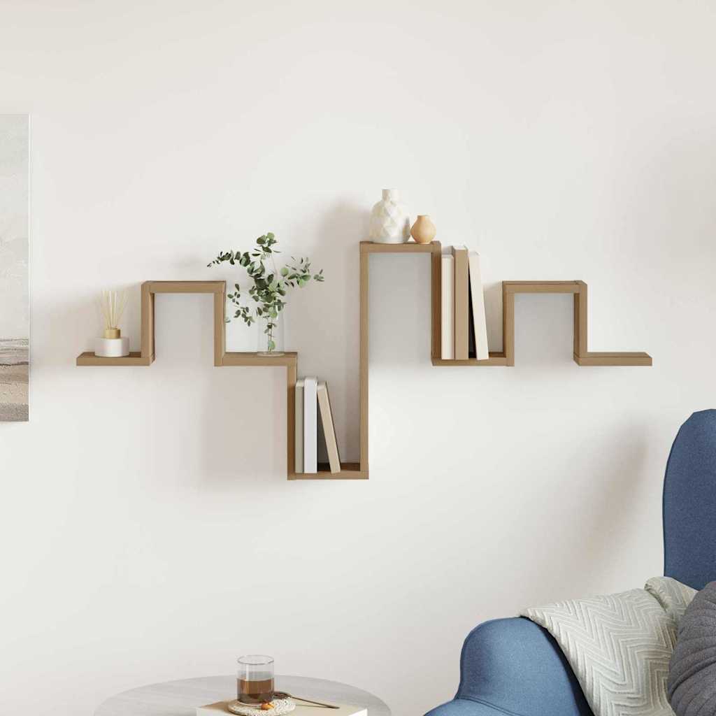 Étagère Murale avec étagère chêne artisanal 104.5 x 10 x 43 cm