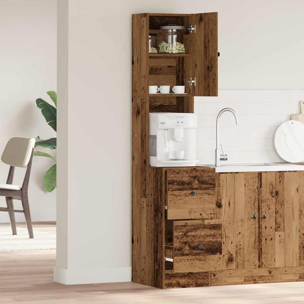 Meuble de cuisine avec tiroir Bois ancien Bois d'ingénierie