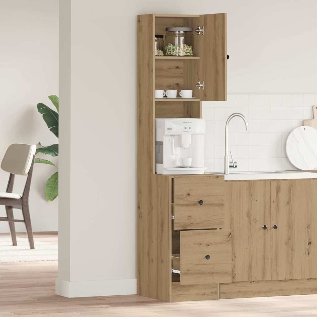 Meuble de cuisine avec tiroir chêne artisanal Bois d'ingénierie