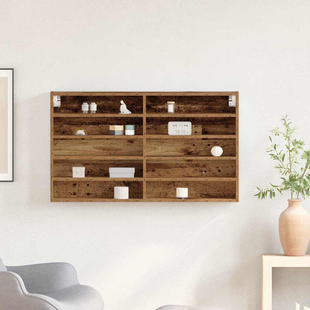 Cabinet d'Affichage avec étagère Bois Ancien 100 x 15 x 58 cm