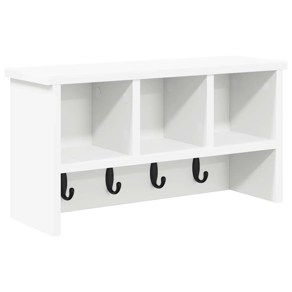 Porte-manteau mural Blanc 50 x 16 x 26 cm Bois d'ingénierie