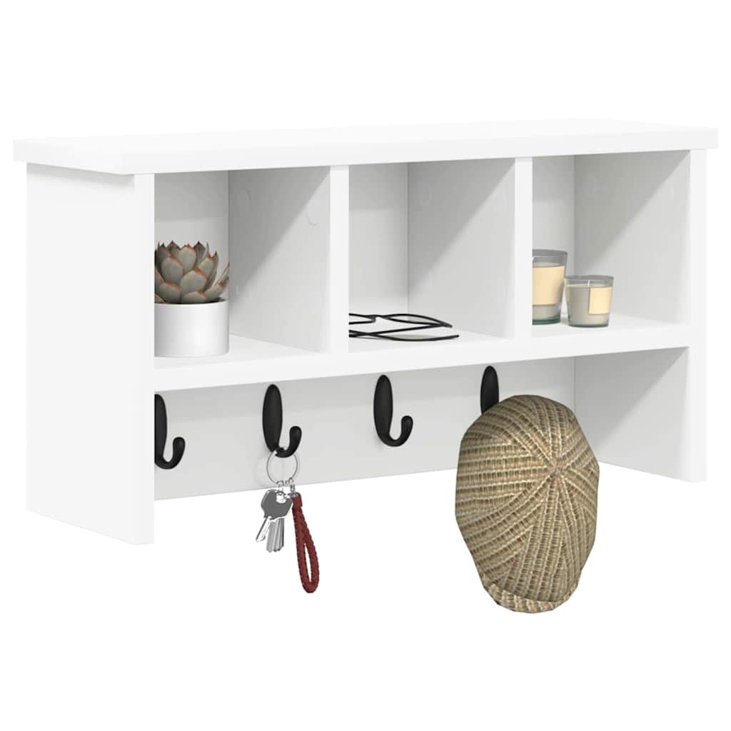 Porte-manteau mural Blanc 50 x 16 x 26 cm Bois d'ingénierie