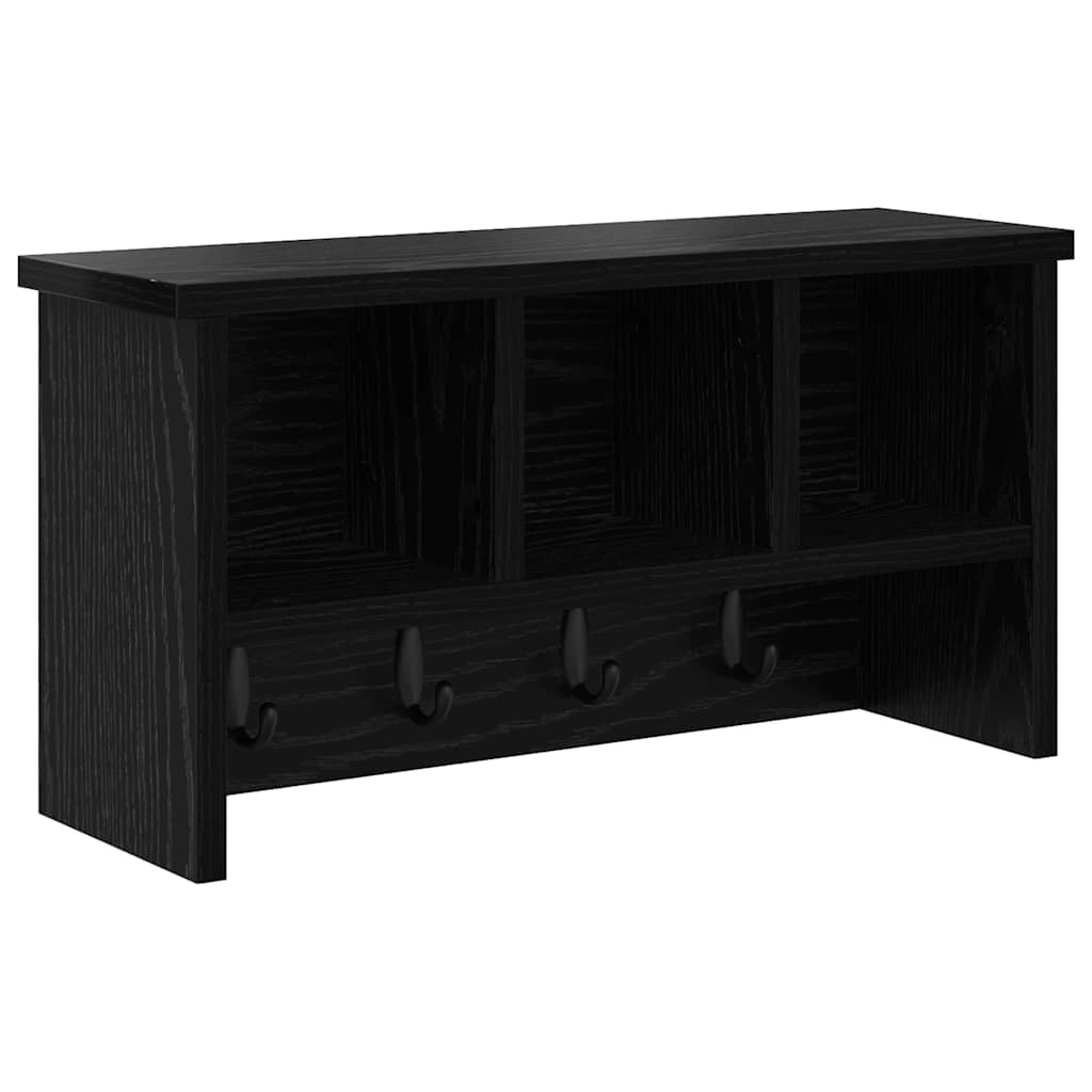 Porte-manteau mural avec étagère Chêne noir 50 x 16 x 26 cm