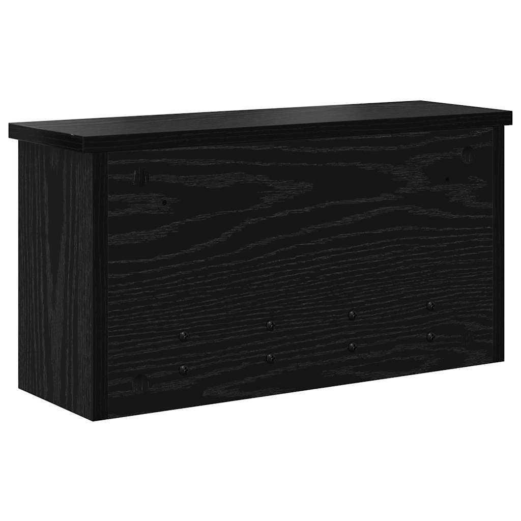 Porte-manteau mural avec étagère Chêne noir 50 x 16 x 26 cm