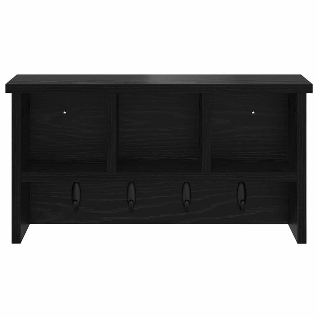 Porte-manteau mural avec étagère Chêne noir 50 x 16 x 26 cm