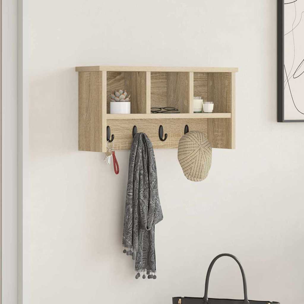 Porte-manteau mural avec étagère Chêne sonoma 50 x 16 x 26 cm