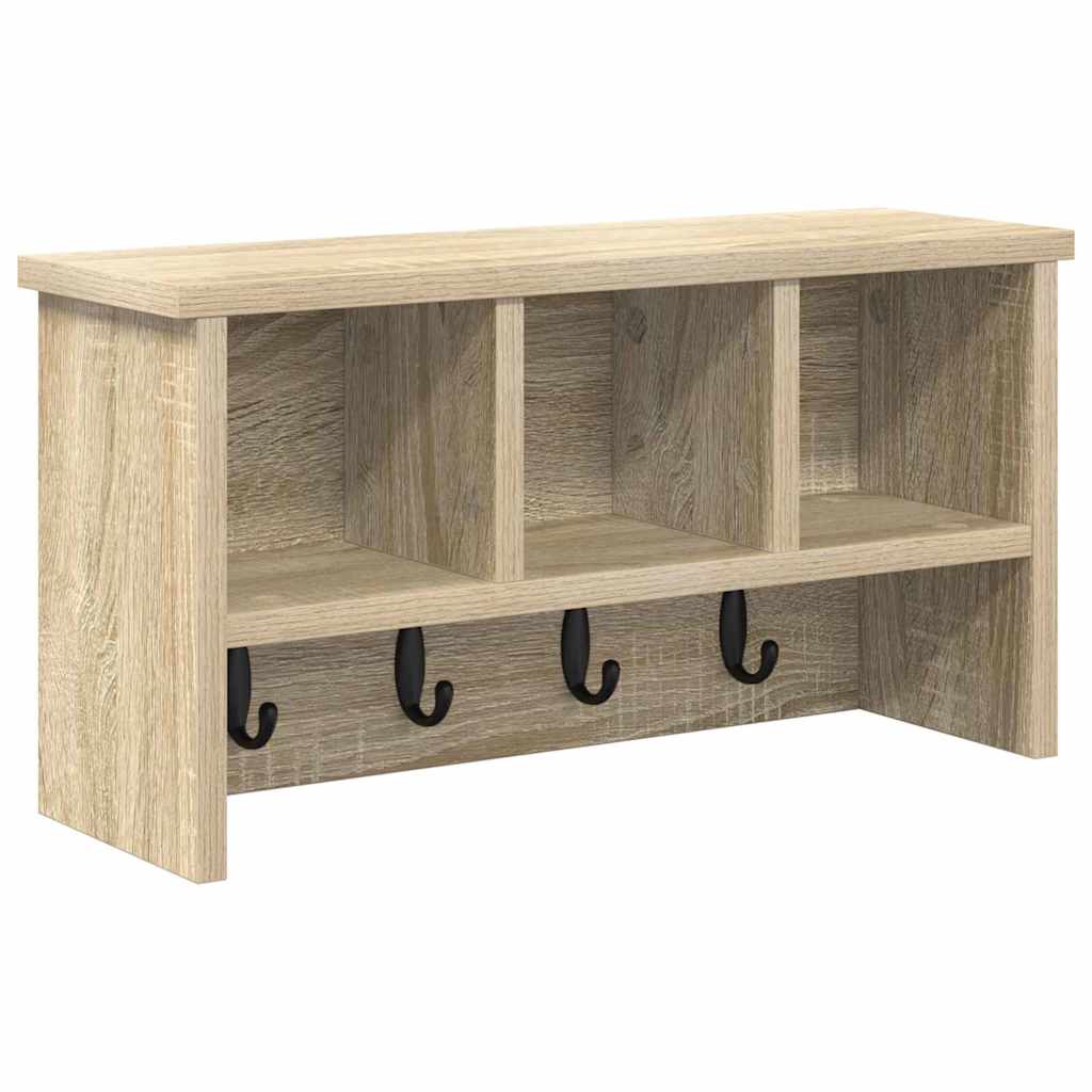 Porte-manteau mural avec étagère Chêne sonoma 50 x 16 x 26 cm