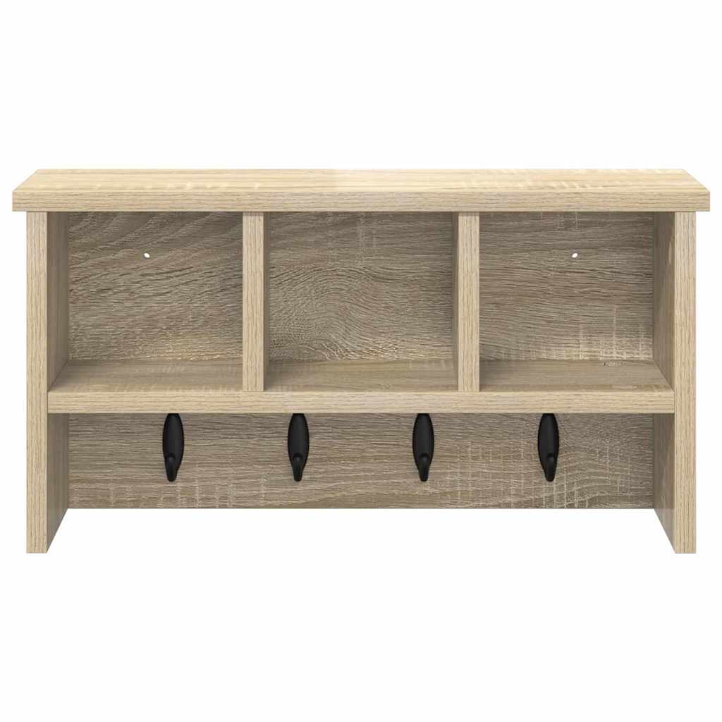 Porte-manteau mural avec étagère Chêne sonoma 50 x 16 x 26 cm