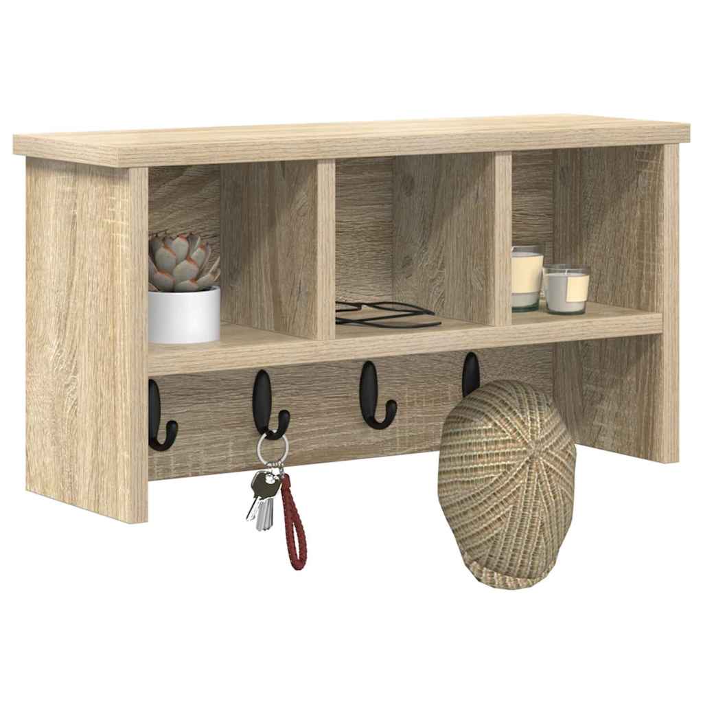 Porte-manteau mural avec étagère Chêne sonoma 50 x 16 x 26 cm