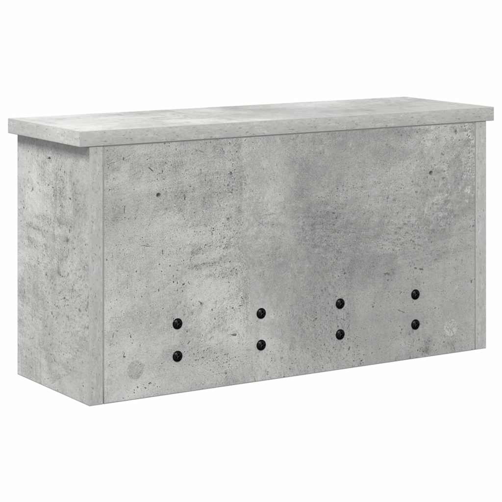 Porte-manteau mural avec étagère Gris béton 50 x 16 x 26 cm