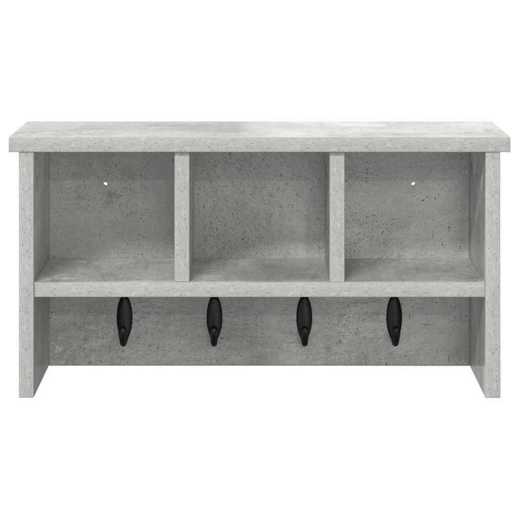 Porte-manteau mural avec étagère Gris béton 50 x 16 x 26 cm