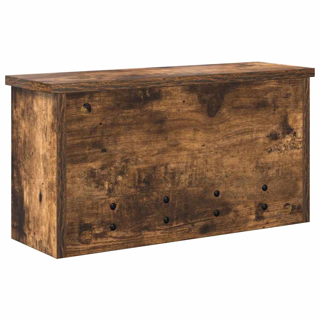 Porte-manteau mural avec étagère Chêne fumé 50 x 16 x 26 cm