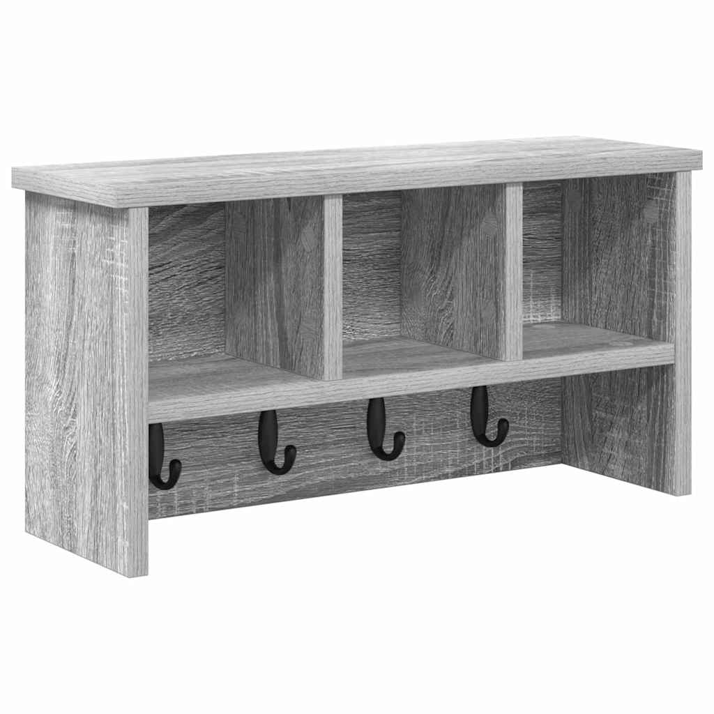 Porte-manteau mural avec étagère Sonoma gris 50 x 16 x 26 cm