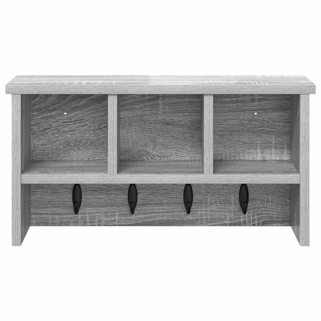 Porte-manteau mural avec étagère Sonoma gris 50 x 16 x 26 cm