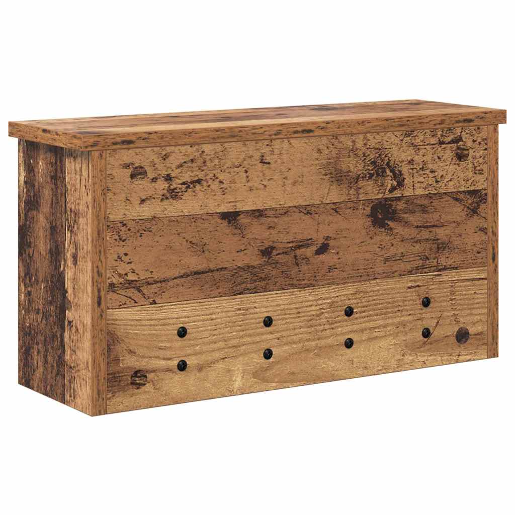 Porte-manteau mural avec étagère Bois ancien 50 x 16 x 26 cm