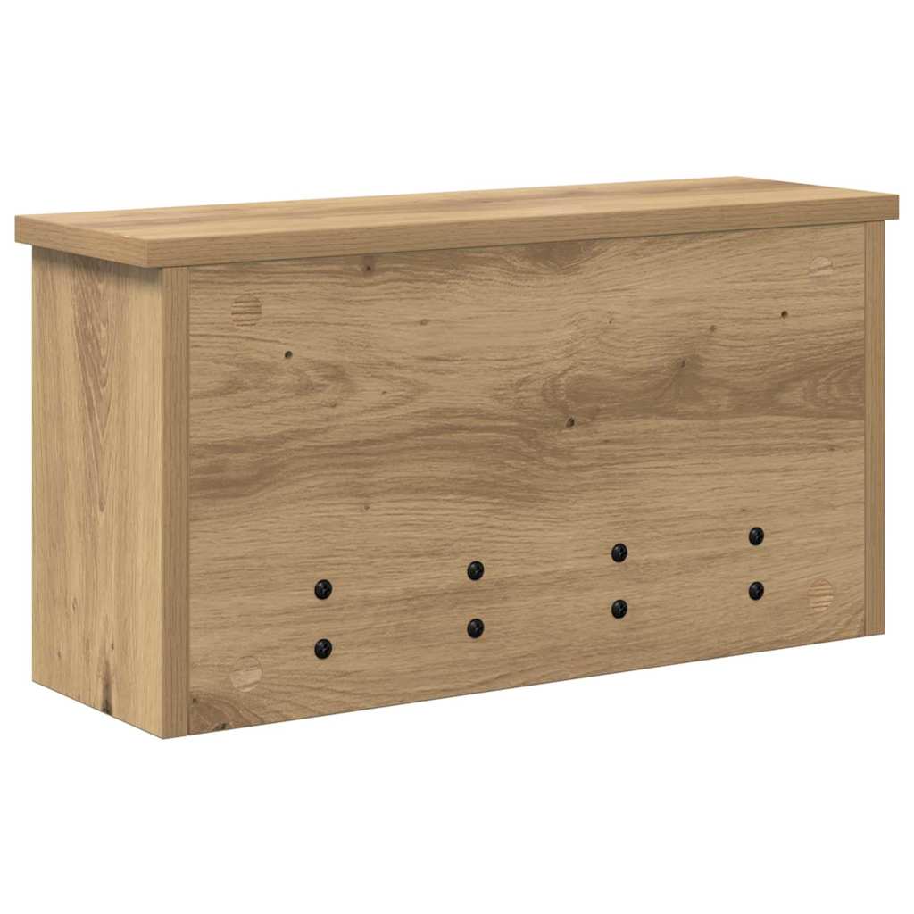 Porte-manteau mural chêne artisanal 50 x 16 x 26 cm