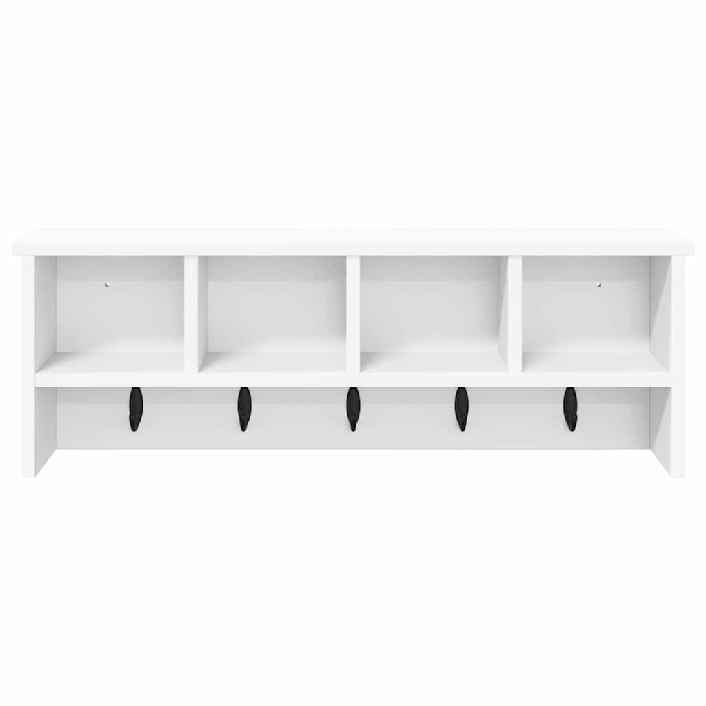 Porte-manteau mural Blanc 75 x 16 x 26 cm Bois d'ingénierie