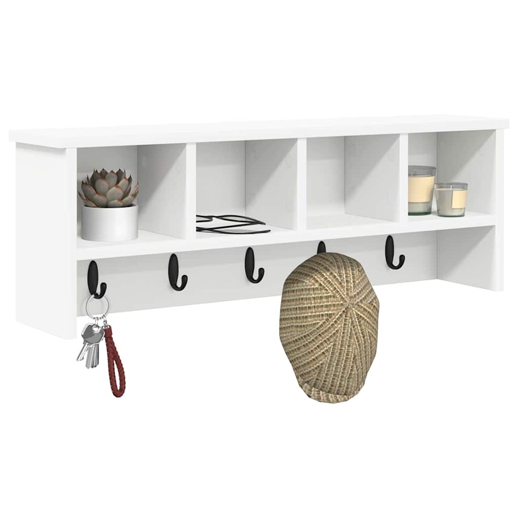 Porte-manteau mural Blanc 75 x 16 x 26 cm Bois d'ingénierie