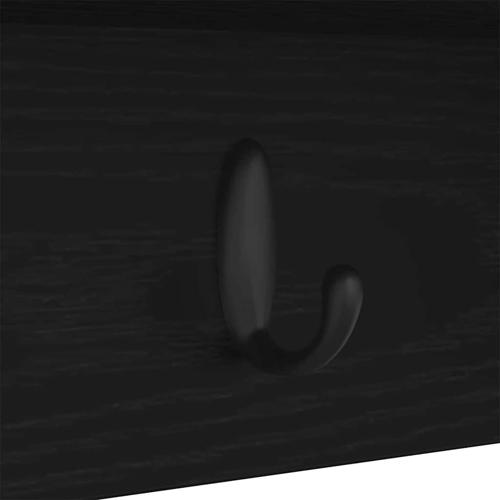 Porte-manteau mural avec étagère Chêne noir 75 x 16 x 26 cm