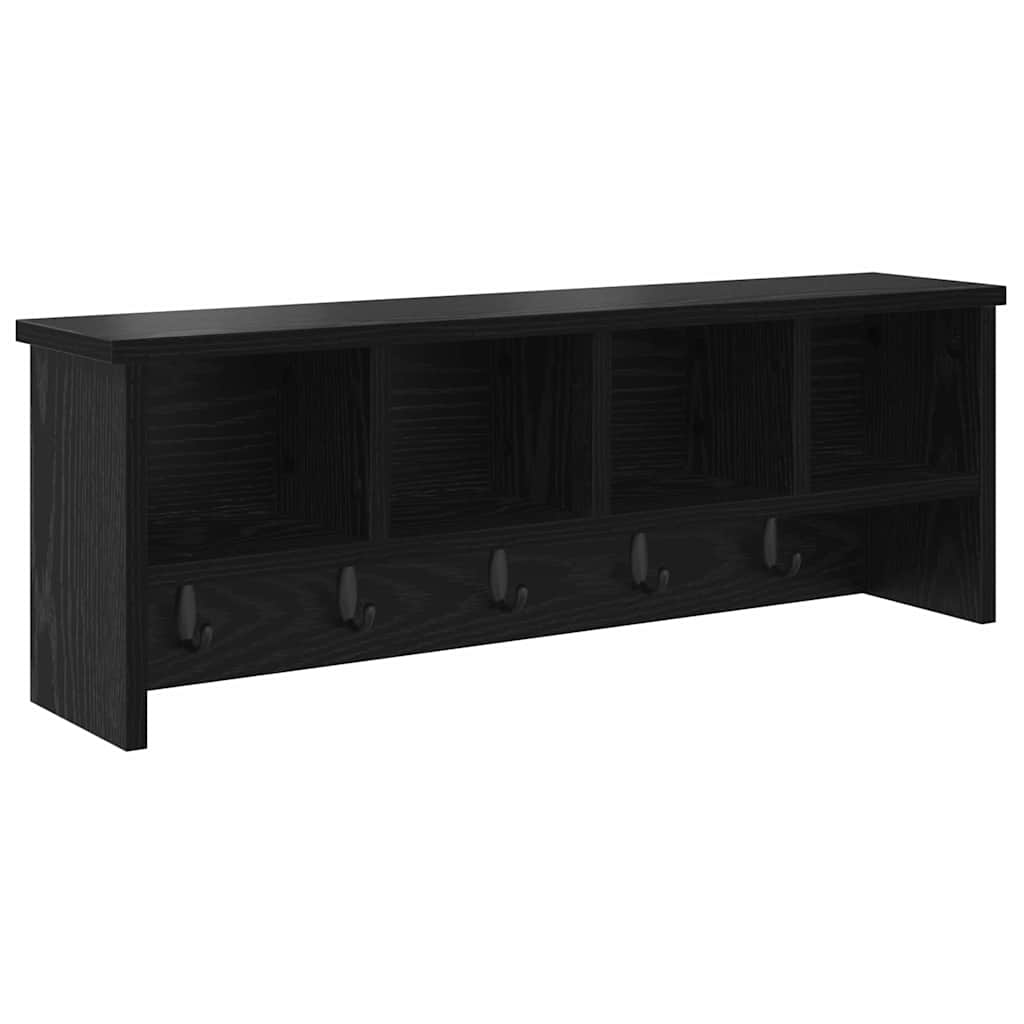 Porte-manteau mural avec étagère Chêne noir 75 x 16 x 26 cm