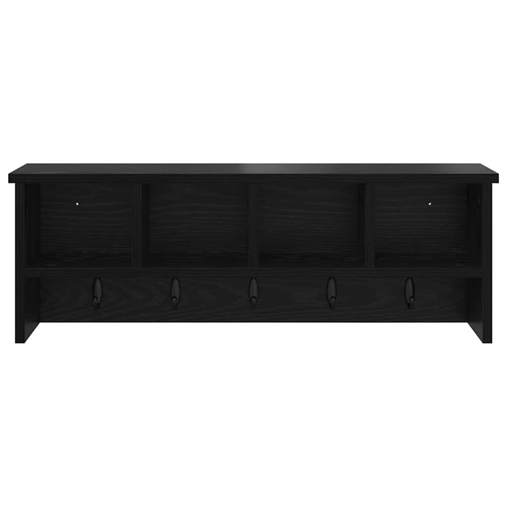 Porte-manteau mural avec étagère Chêne noir 75 x 16 x 26 cm