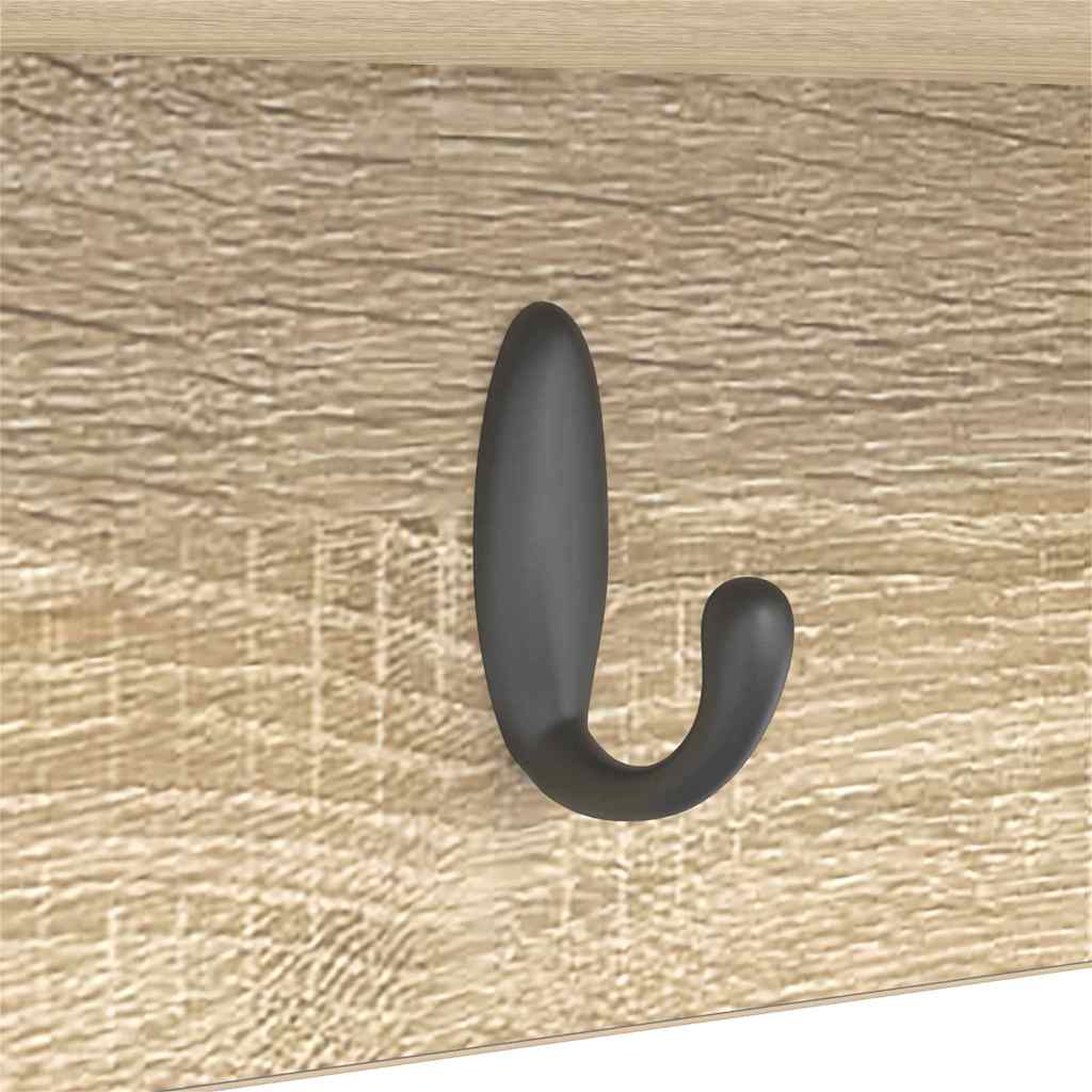 Porte-manteau mural avec étagère Chêne sonoma 75 x 16 x 26 cm
