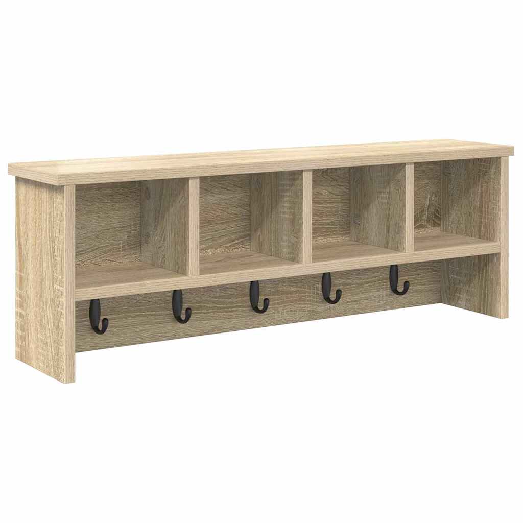 Porte-manteau mural avec étagère Chêne sonoma 75 x 16 x 26 cm